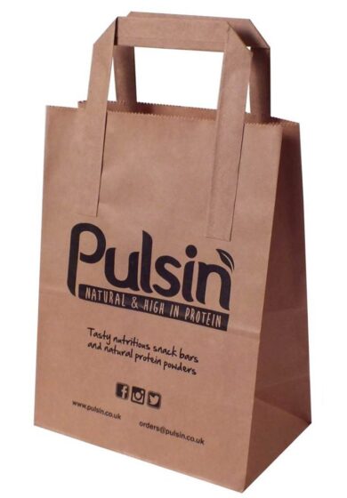 Flat Tape Handle Brown Paper Bags - Small